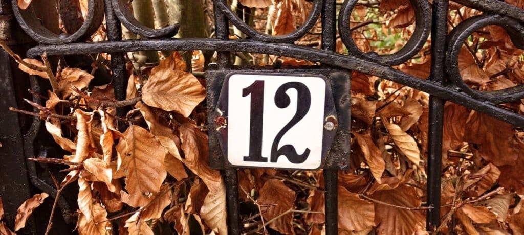 Wrought iron gate with Number 12 on it