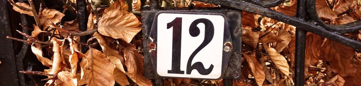 Wrought iron gate with Number 12 on it