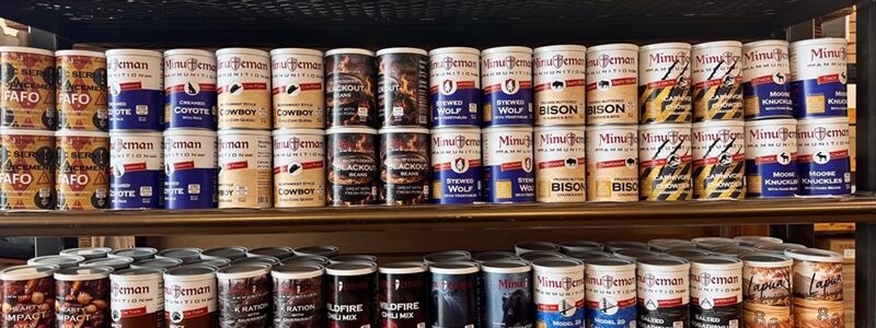 Stacked cans
