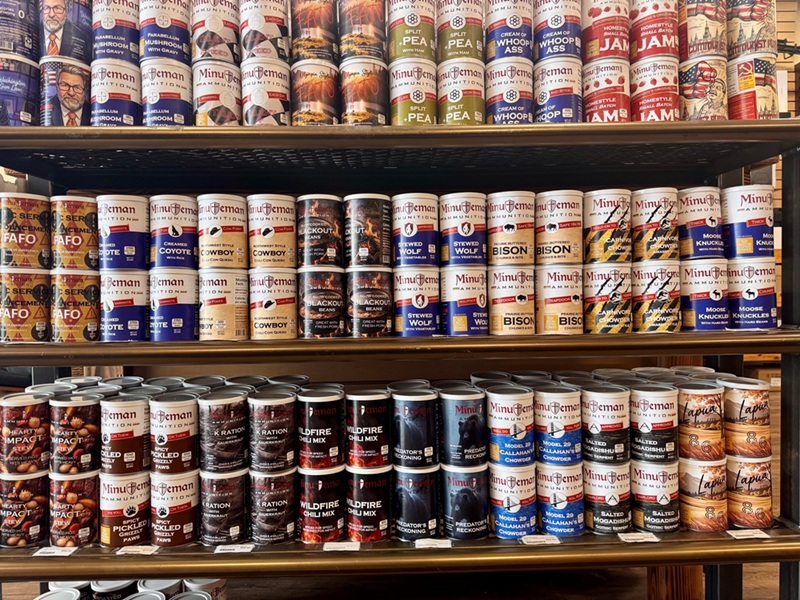 Stacked cans